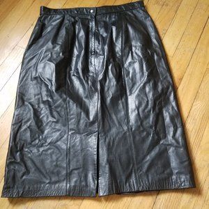 Evan Davies Black Leather Skirt Sz. 14